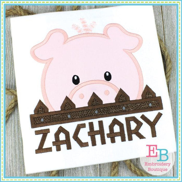 Pig Peeker Applique, Applique