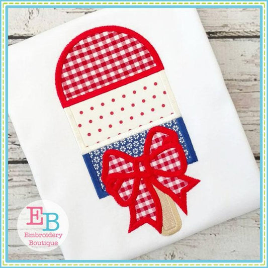 Popsicle Bow Applique, Applique