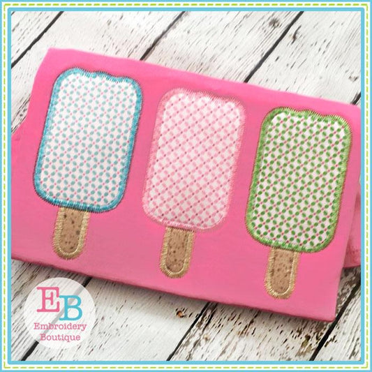 Popsicle Trio Zigzag Applique, Applique