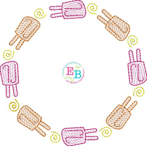 Popsicle Circle Design, Embroidery