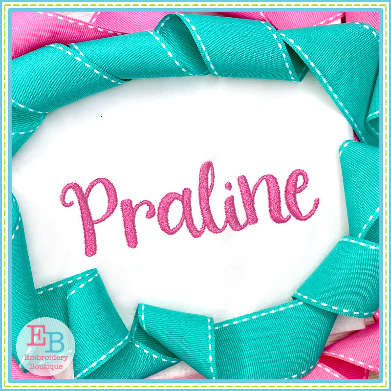 Praline Embroidery Font, Embroidery Font