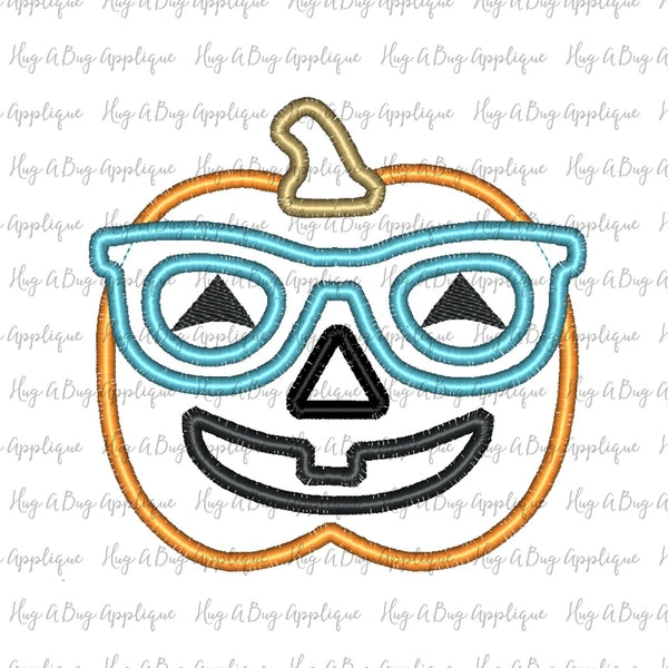 Pumpkin Glasses Applique Design, Applique
