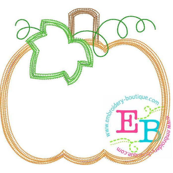 Pumpkin Leaf Scribble Applique, Applique