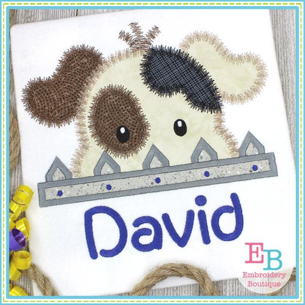 Dog Peeker Applique, Applique
