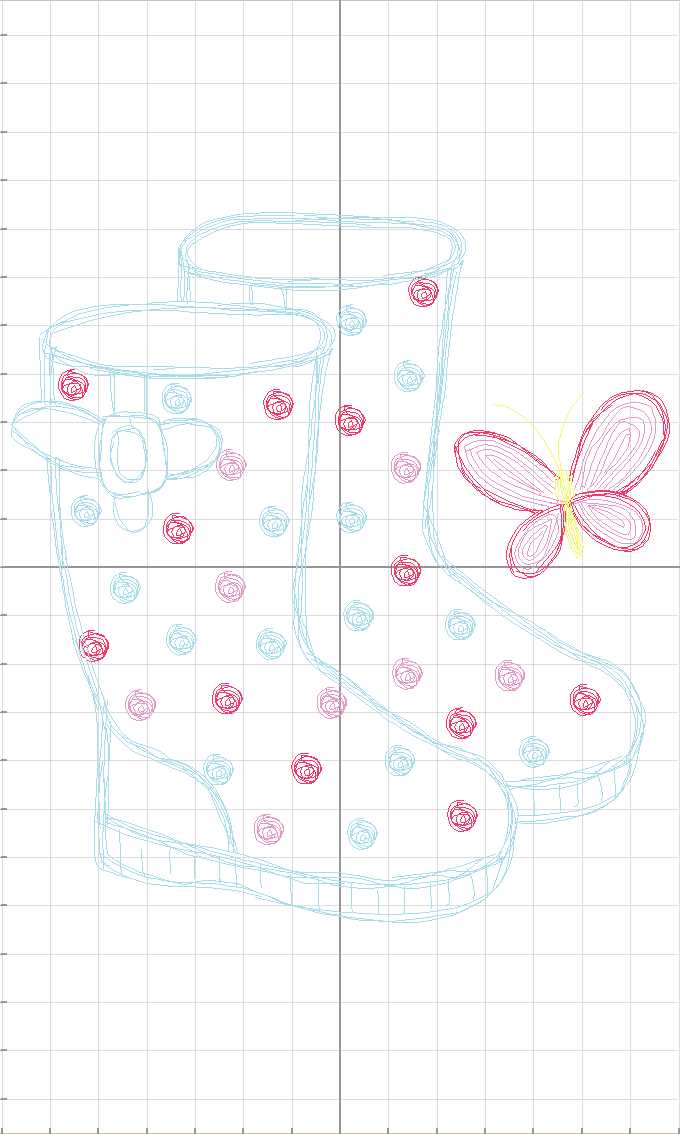 Rainboots Watercolor Embroidery Design, Embroidery