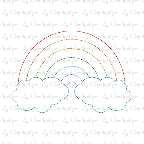 Rainbow Bean Stitch Applique Design, Applique