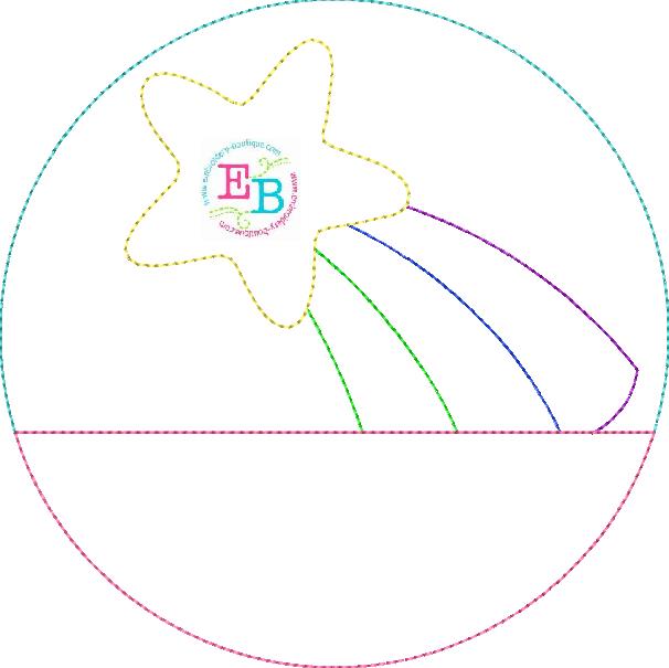 Rainbow Split Circle Bean Stitch Applique, Applique