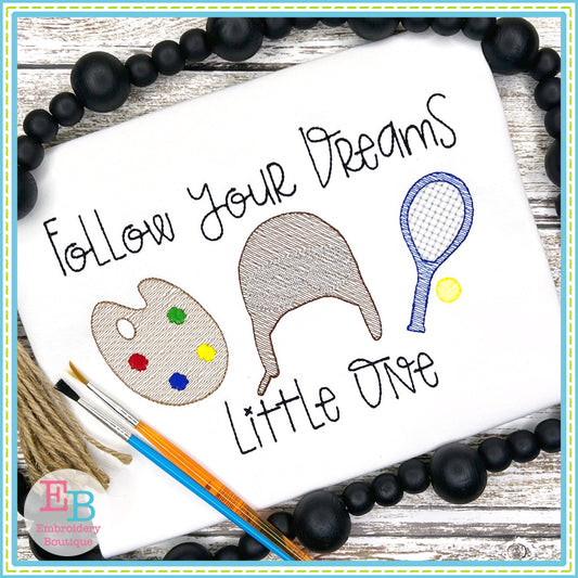 Reading Sketch Embroidery Design, Embroidery Design