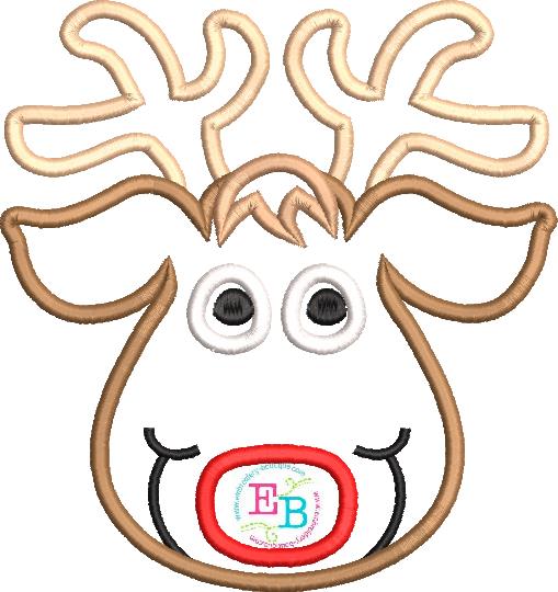 Reindeer Satin Stitch Applique, Applique