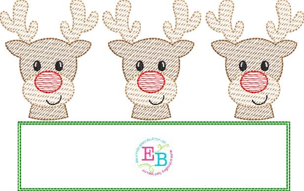 Reindeer Boy Sketch Trio Design, Embroidery