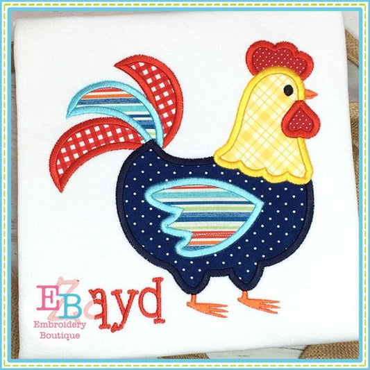 Rooster Satin Applique, Applique