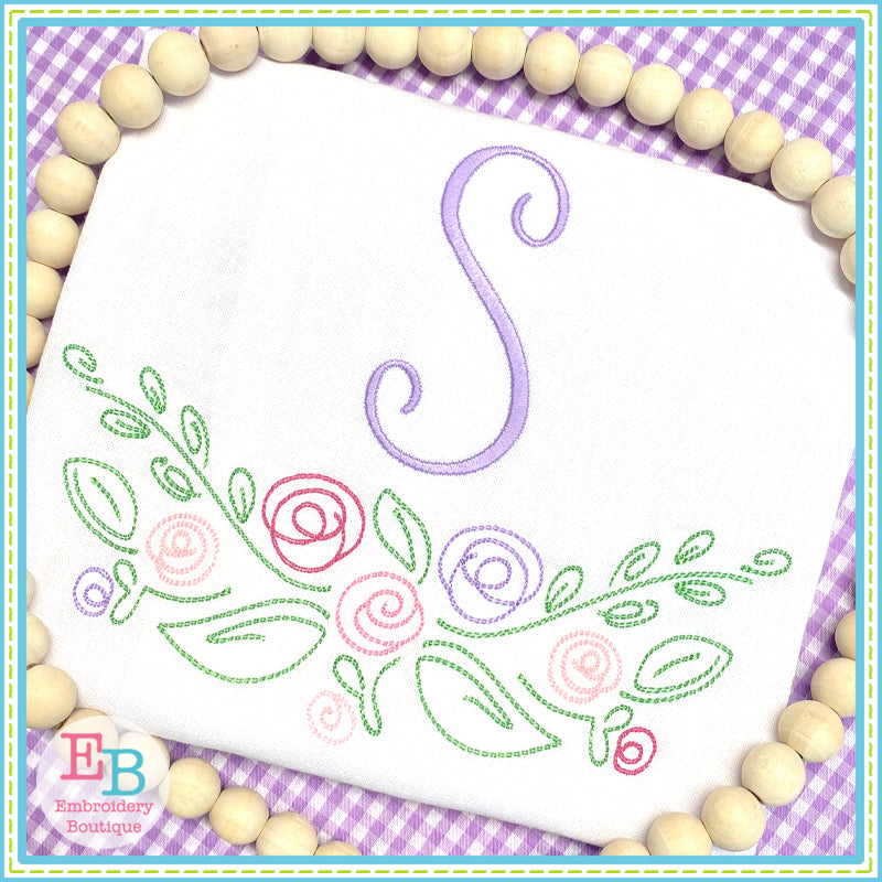 Rose Swag Embroidery Design, Embroidery Design