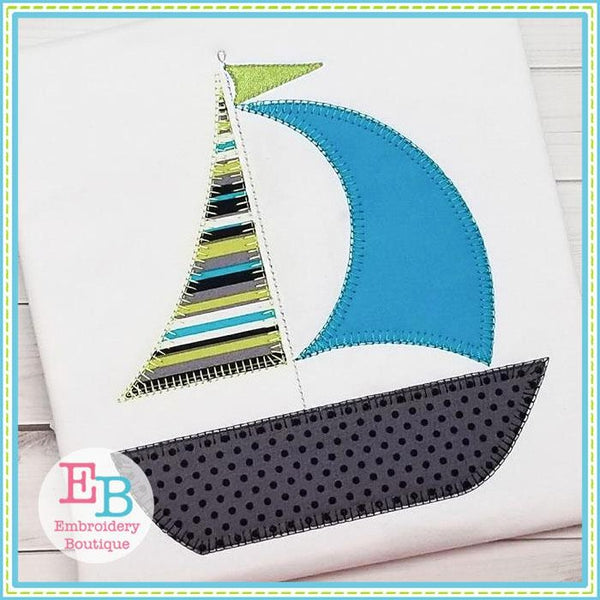 Sailboat 3 Blanket Stitch Applique, Applique