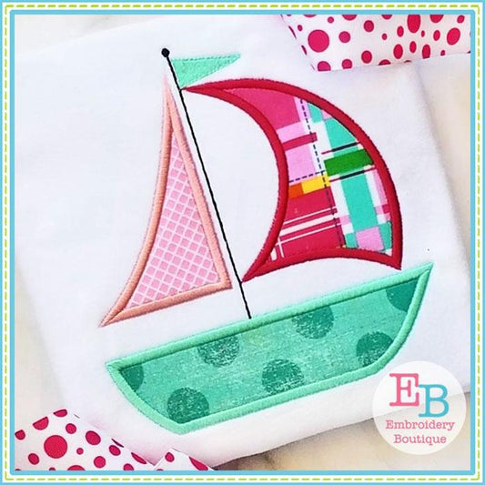 Sailboat 3 Applique, Applique