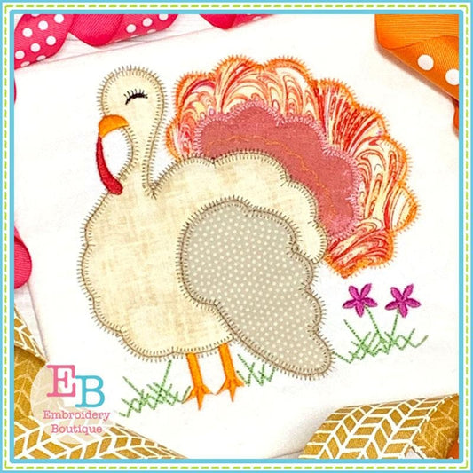 Sassy Turkey Zigzag Applique, Applique