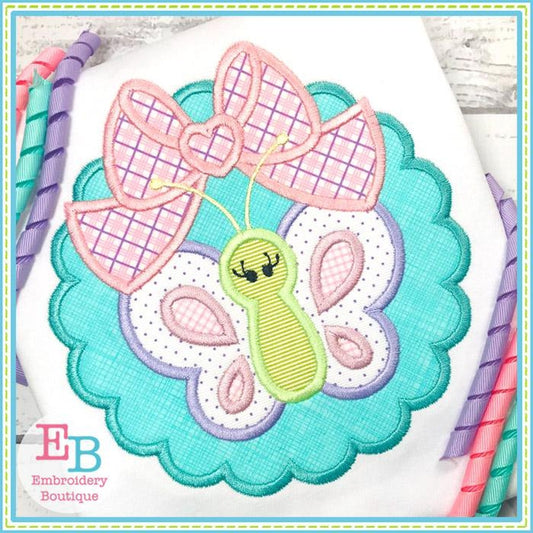 Scallop Butterfly Big Bow Applique, Applique