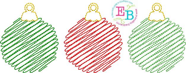 Scribble Ornament Trio Design, Embroidery