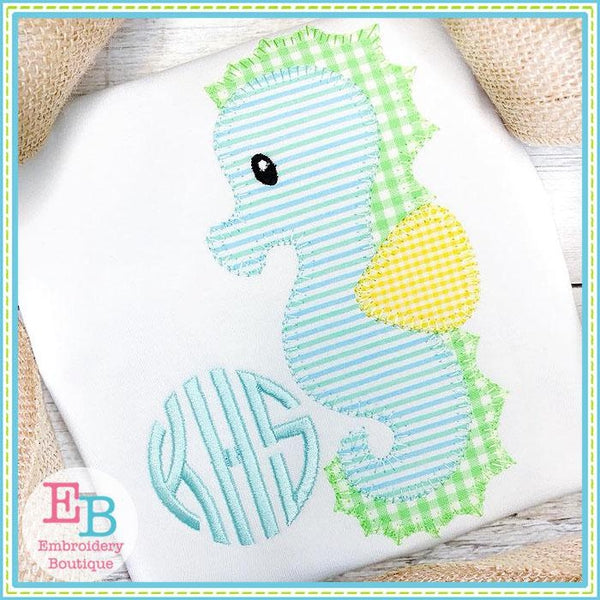 Seahorse 2 Blanket Stitch Applique, Applique