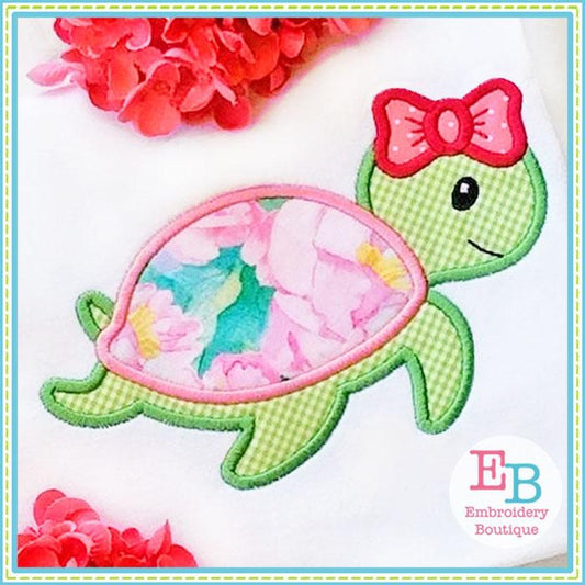 Sea Turtle Bow 2 Applique, Applique