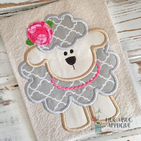 Sheep Girl Applique Design, Applique