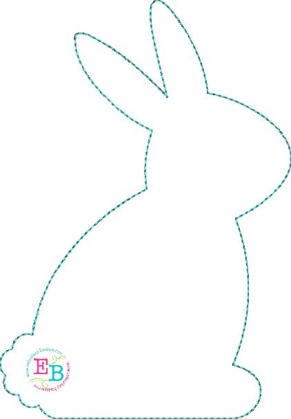 Simple Bunny Bean Stitch Applique, Applique