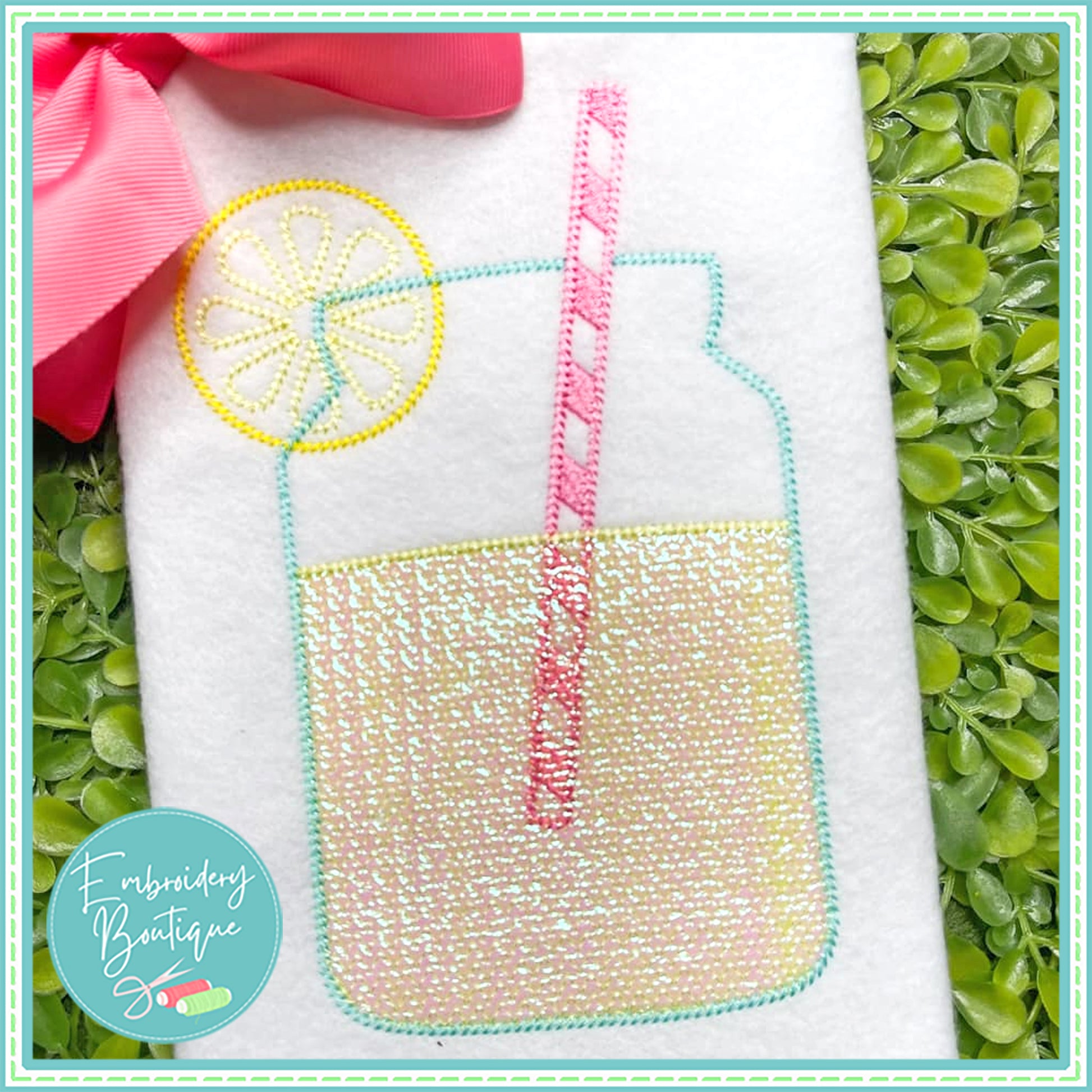 Sketch Lemonade Mason Jar, Embroidery, Embroidery Boutique