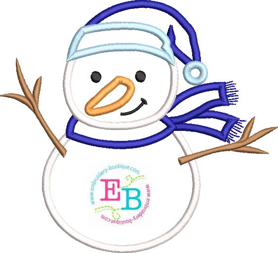 Snowman Satin Stitch Applique, Applique