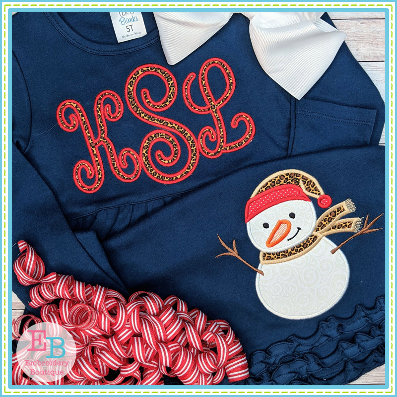 Snowman Satin Stitch Applique, Applique