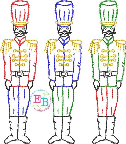 Soldiers Trio Embroidery Design, Embroidery