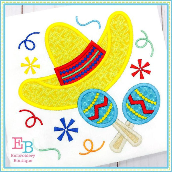 Sombrero and Maracas Applique, Applique