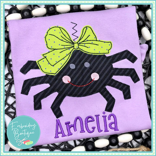 Spider Big Bow Bean Stitch Applique, Applique, Embroidery Boutique