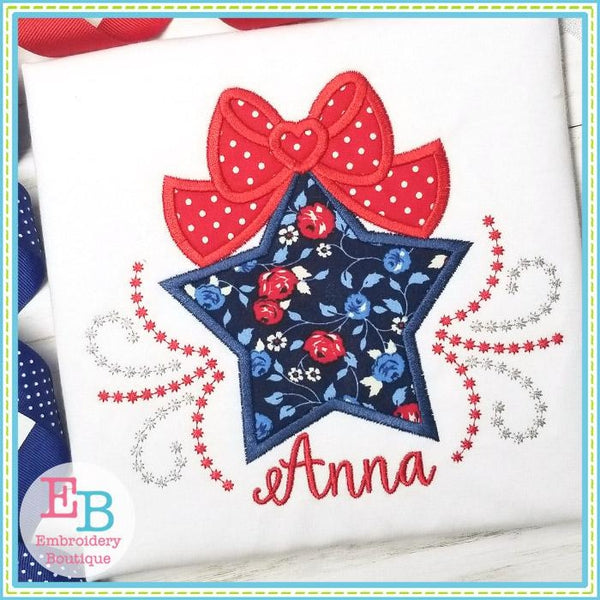 Bow on Star Applique, Applique