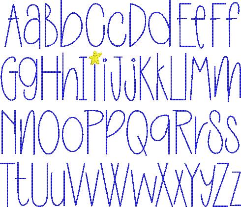 Starlight Bean Stitch Embroidery Font, Embroidery Font