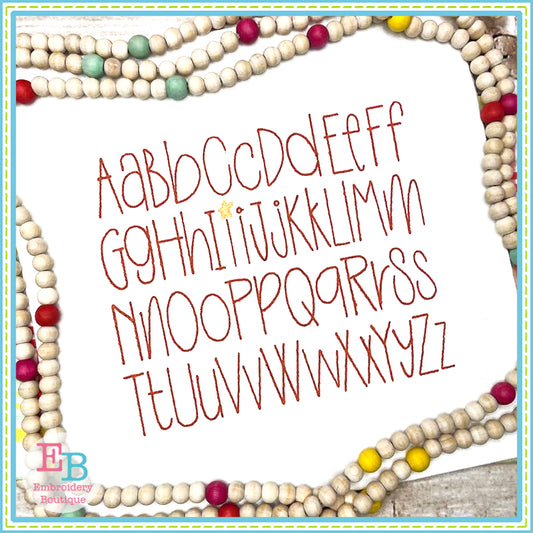 Starlight Bean Stitch Embroidery Font, Embroidery Font