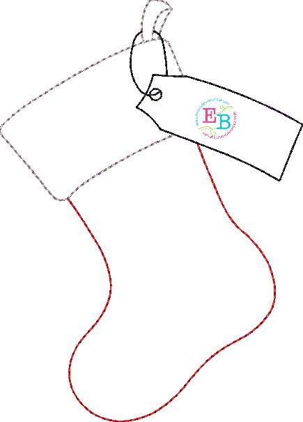 Stocking Tag Bean Applique, Applique