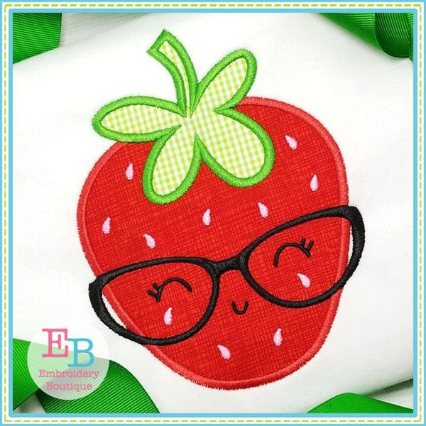 Strawberry Glasses Applique, Applique