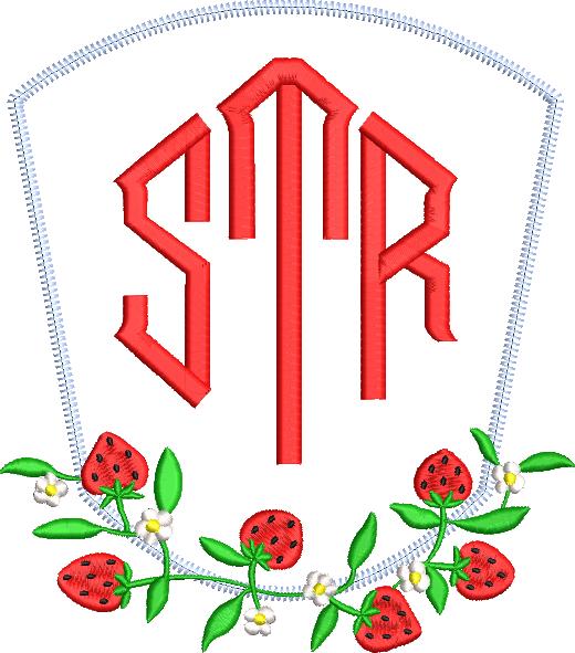 Strawberry Shield Applique, Applique