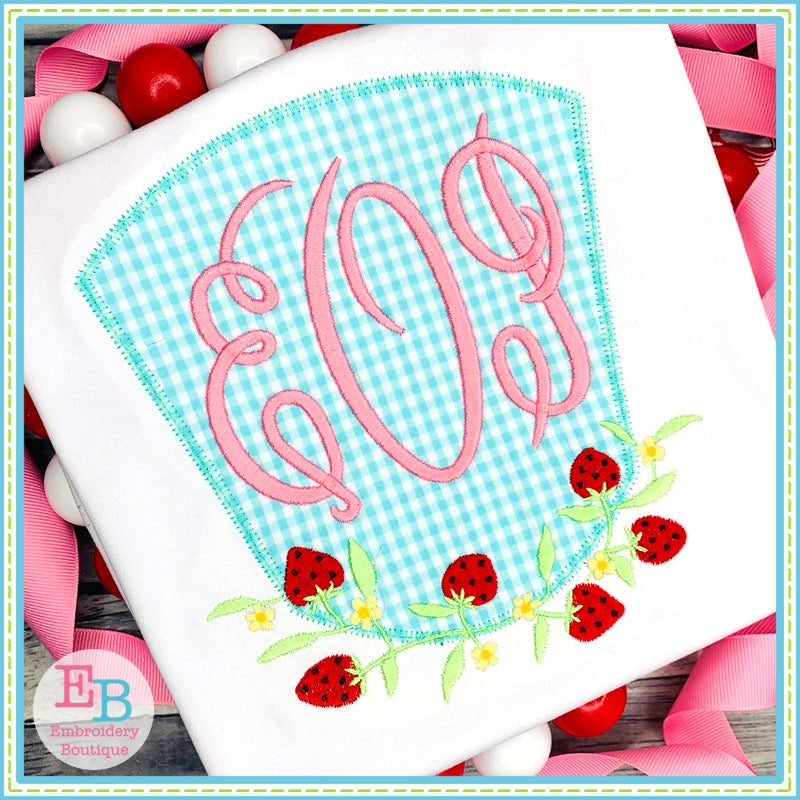 Strawberry Shield Applique, Applique