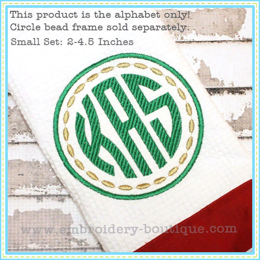 Striped Circle Embroidery Font - 2 inch to 4.5 inch, Embroidery Font