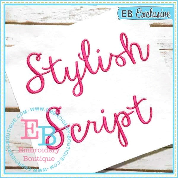 Stylish Script Embroidery Font, Embroidery Font