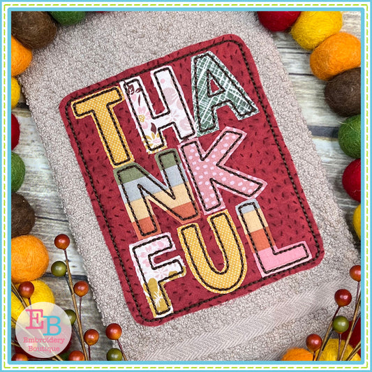 Thankful Applique Patch, Applique Designs