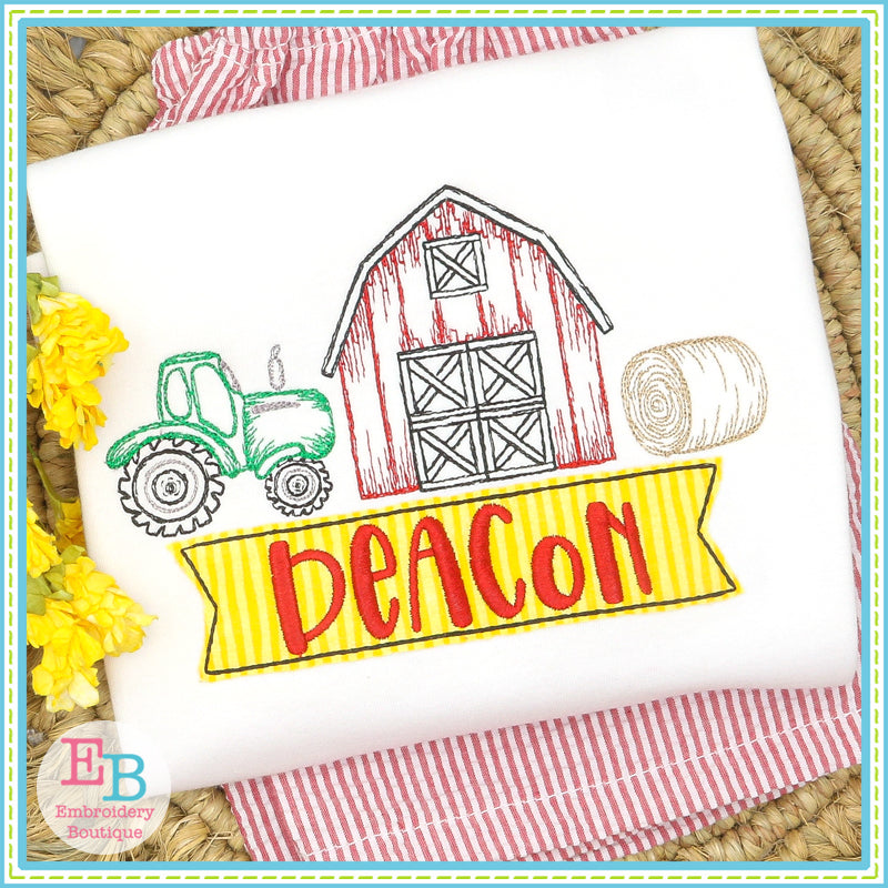 Farm Sketches Embroidery Design Set, Embroidery