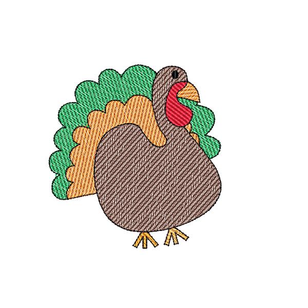 Turkey Filled Sketch Embroidery Design, Embroidery