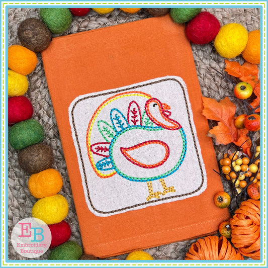 Turkey Patch Floss Applique, Applique