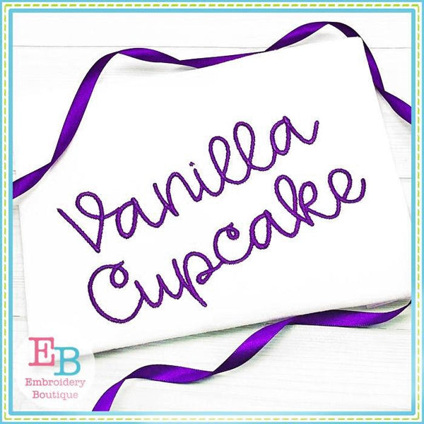 Vanilla Cupcake Satin Embroidery Font, Embroidery Font