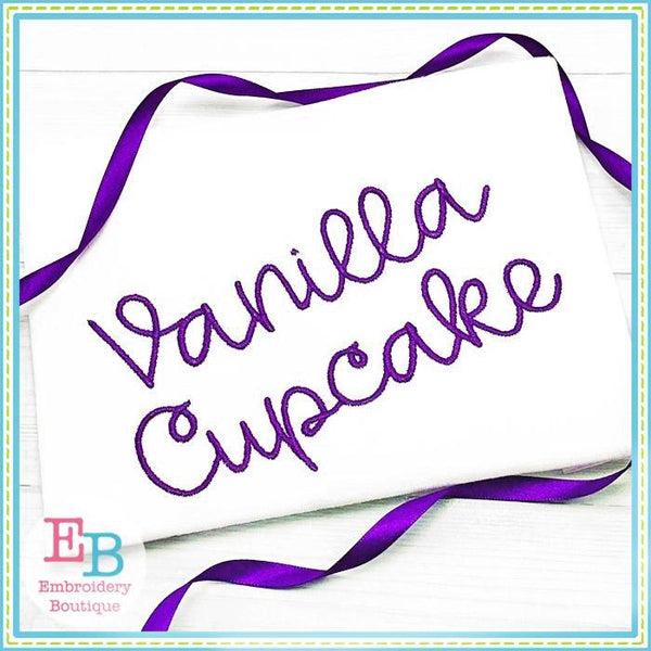 Vanilla Cupcake Satin Embroidery Font, Embroidery Font