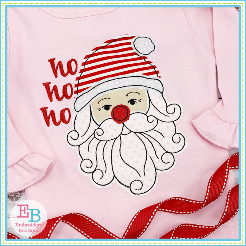 Vintage Santa Bean Stitch Applique, Applique