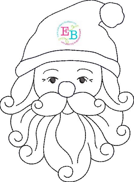 Vintage Santa Bean Stitch Applique, Applique