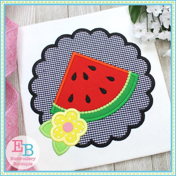 Watermelon Scallop Satin Applique, Applique