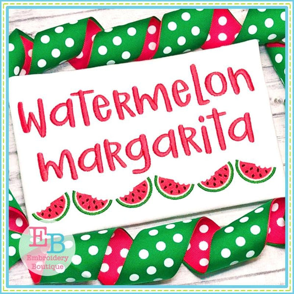 Watermelon Margarita Embroidery Font, Embroidery Font
